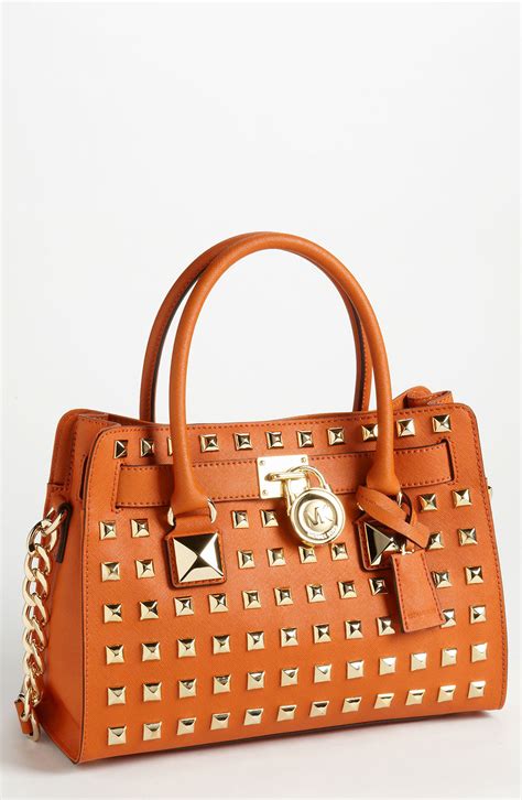 michael kors hamilton satchel outlet|Michael Kors Hamilton studded bag.